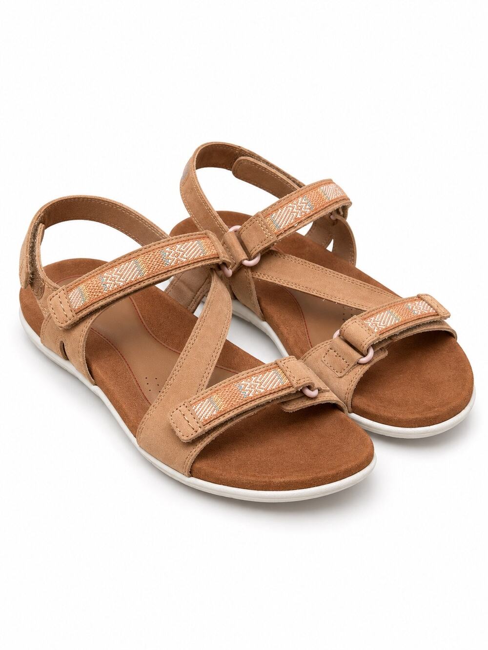COBB HILL Women’s Size 10 Tan Adjustable Embroidered Comfort Sport Sandals